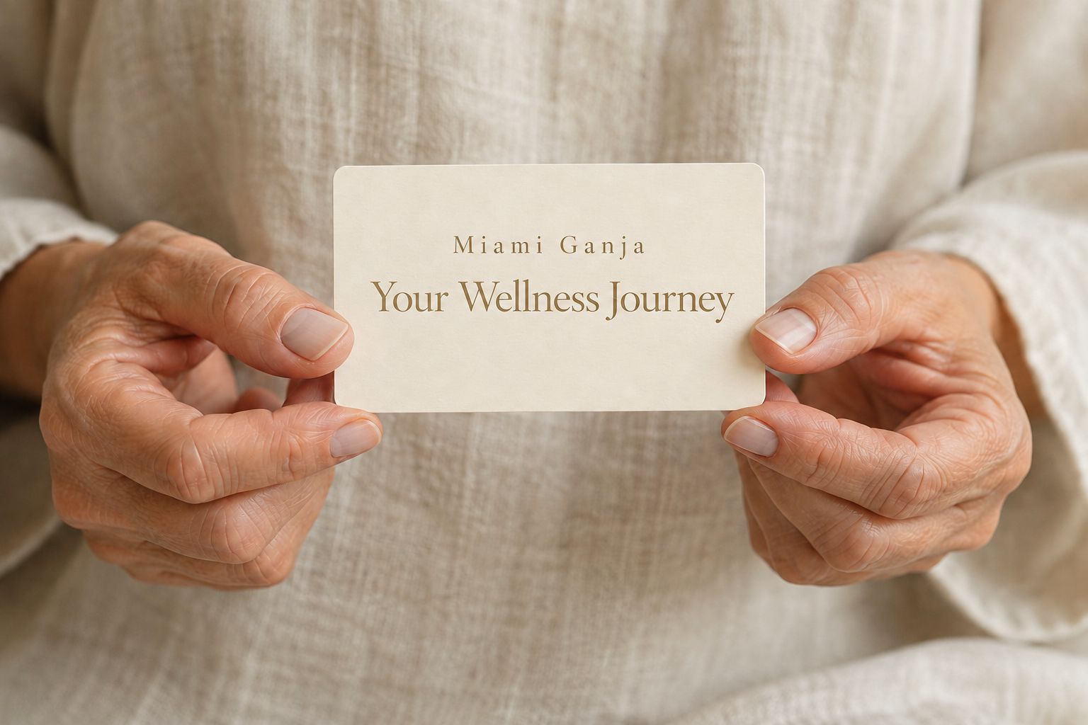 Hands holding a card that reads Your Wellness Journey